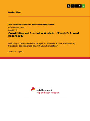 cover image of Quantitative and Qualitative Analysis of EasyJet's Annual Report 2013